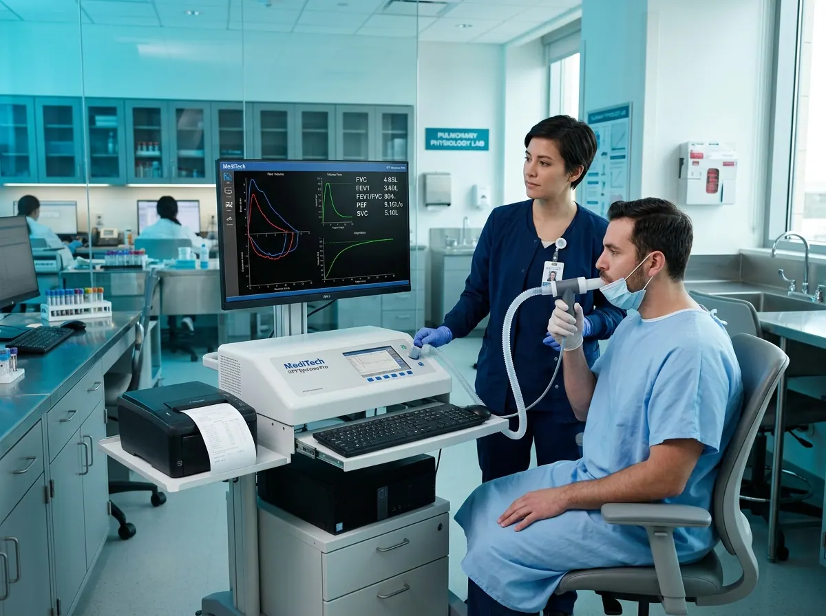Pulmonary function test spirometry equipment at Dr Akhil Bansal Jaipur clinic
